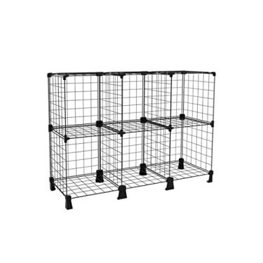 Imagem de Estante Multiuso para Livros Discos de Vinil LPs com Nichos de 40x40cm Prateleira Organizadora de Aço (Preto, 6 Nichos (85x120x40cm))