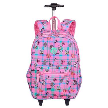 Imagem de Mochila Sestini Com Carrinho Capricho Student School Rosa