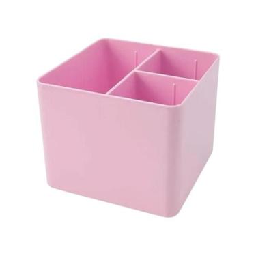 Imagem de Porta objeto organizador de mesa com 3 divisórias Rosa Pastel - Dello