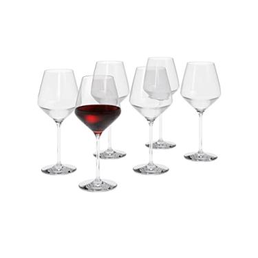 Imagem de EVA-TRIO | Conjunto de 6 lindas taças de vinho tinto Legio Nova | 430 g | Feito de cristal sem chumbo | Seguro para lava-louças em um programa de vidro