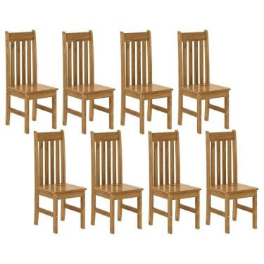 Imagem de Kit 8 Cadeiras em Madeira Maciça Bielefeld Espresso Móveis Nogueira