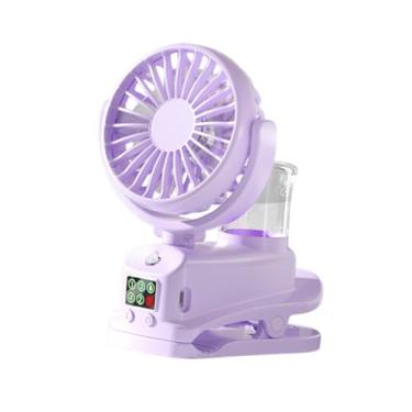 Imagem de IEUDNS Mini ventilador de nebulização com clipe, antiderrapante, moderno, versátil, spray refrescante portátil para mesa, dormitório, escritório, Roxo