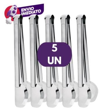 Imagem de Kit Pegador Universal 29Cm Tipo Pinça Em Inox Premium Multiuso Salada 