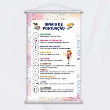 Imagem de Banner Didático Escolar Sinais de Pontuação 80x50cm - PlimShop