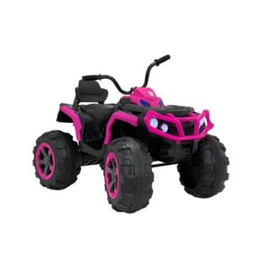 Imagem de Bang Toys - Moto Elétrica Infantil Bravo G4 12V - com Rodas de Treinamento, Luzes de LED, Sons, Entrada USB/MP3 e Acelerador no Pedal - Suporta até 30kg - Cor Rosa