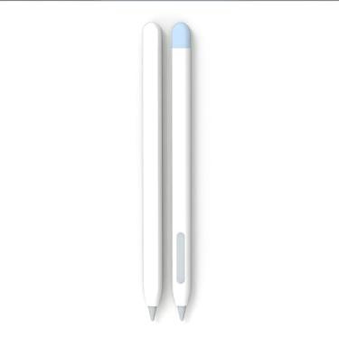 Imagem de siduater Capa de silicone para Apple Pencil Pro e Apple Pencil 2ª geração, capa de caneta leve, acessórios de proteção macia para iPad Pencil Grip Holder, branca