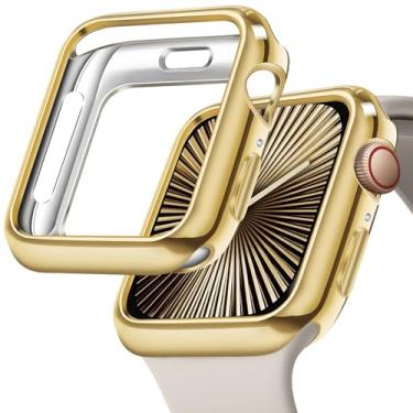 Imagem de JR.DM Capa de TPU flexível e macia de 45 mm, compatível com Apple Watch séries 9/8/7, tela sensível ao toque, leve, antiarranhões, protetor total, proteção fina, à prova de choque, brilhante,