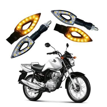 Imagem de Kit 4 Setas Esportivas de Led P01 Modelo Flecha vazado para Moto Honda