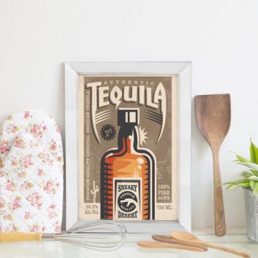 Imagem de Quadro Bebida Vintage Tequila 22x32cm Moldura Branca - Quartinhos