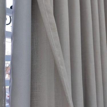 Imagem de Cortina Para Sala Voal Linho Com Blecaute Tecido Luxo 8,00x2,80 - Salv