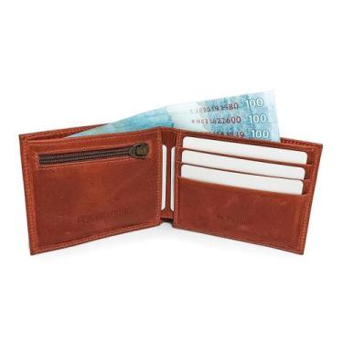 Imagem de Carteira Masculina De Couro Slim Para Cartões Cnh Cédulas - Le Voyage