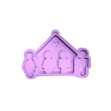 Imagem de R362 Molde de silicone porta chave casal namorados resina decorar - co