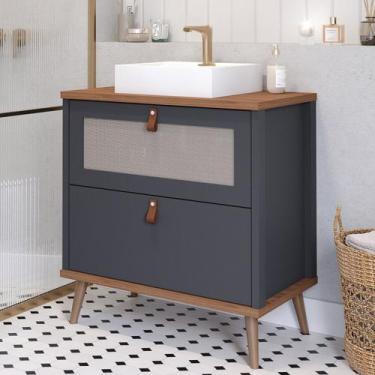 Imagem de Gabinete para Banheiro com Cuba Mily Espresso Móveis