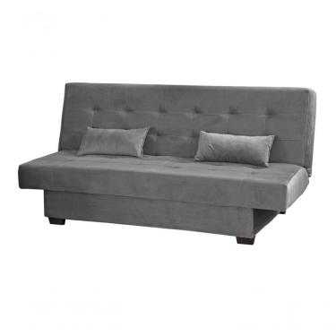 Imagem de Sofá Cama 3 Lugares Casal Reclinável 190 Larg Laila Matrix Veludo Cinza