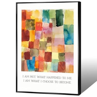 Imagem de JMGHKL Cartazes coloridos de saúde mental I Am Not What Happened To Me, arte de parede, moderna e edificante, citações, impressões em tela para sala de aconselhamento, terapia, escritório, sala de