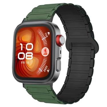 Imagem de Lamshaw Pulseira esportiva de silicone compatível com Huawei Watch Fit 4 Pro, Fit 4, Fit 3 (verde, serve para 3, 4, 4 pro)