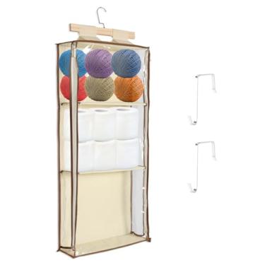 Imagem de Organizador de armazenamento de fios pendurados, armazenamento de fios pendurados com 3 compartimentos, organizador de fios sobre a porta, organizador transparente atrás da porta, organizador de