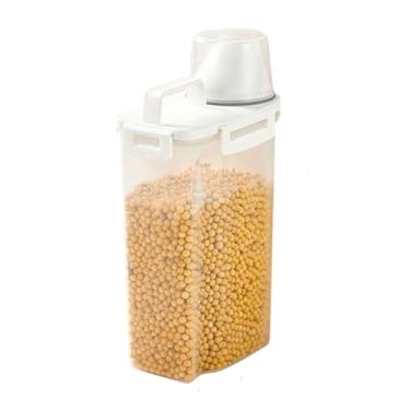 Imagem de Rrlihjgu Recipientes para Armazenamento de Alimentos para Animais de Estimação - Caixa Estanque Para Armazenamento Com Medidor - 2.5 Litros de Suprimentos de Cozinha Herméticos, Balde para