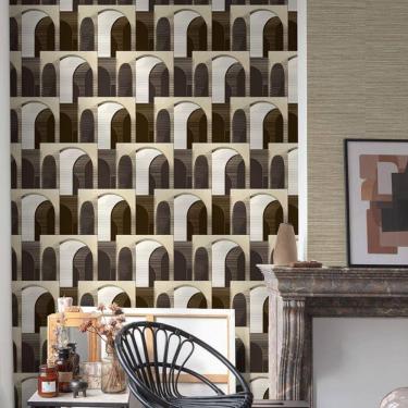 Imagem de Papel De Parede Ciara Folhagem Preto A63201