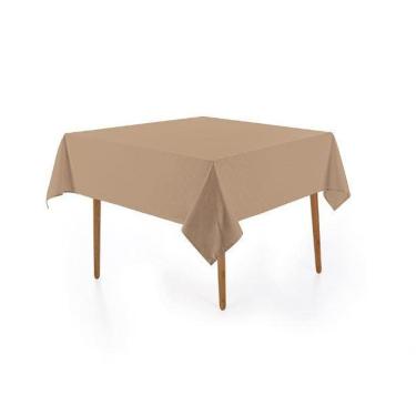 Imagem de Toalha De Mesa Quadrada 8 Lugares Alamanda Marrom Karsten