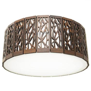 Imagem de Lustre Decorativo Madeira Plafon Copacabana Red 45Cm