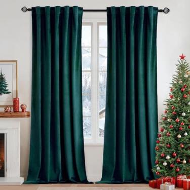 Imagem de Cortina MIULEE Velvet 274 cm de comprimento, 2 painéis, verde esmerald