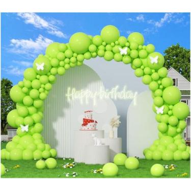 Imagem de Kit Balloon Garland Arch PAXILE verde limão, 412 unidades de látex