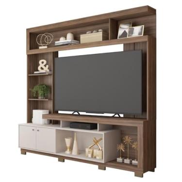 Imagem de Rack para TV de Madeira, Apropriado para TVs de até 65" - Marrom