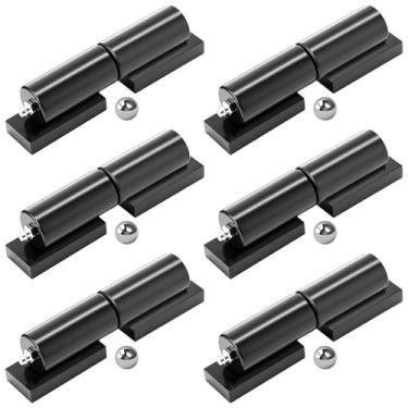 Imagem de Otoolling Pacote com 6 dobradiças de portão resistentes, capacidade de 204 kg, preto, soldado, para portões giratórios, rampas de reboque, portas de cercas