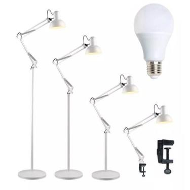 Imagem de Luminária Piso Chão 1,90m Articulada Abajur Gimpo 930B + 1 Lâmpada LED