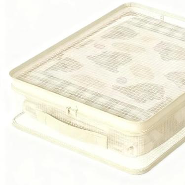 Imagem de Organizador de lençóis, saco de recipiente empilhável com alça | Armazenamento de roupa de cama, para armário, dormitório, casa, capas de edredom, cobertor, suéter, roupas