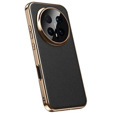 Imagem de LYJSMGZ Capa magnética para Huawei Honor Magic 8 Pro/Magic 8, capa galvanizada de couro genuíno, tudo incluído, à prova de choque, fina, fosca, preta, Majic 8