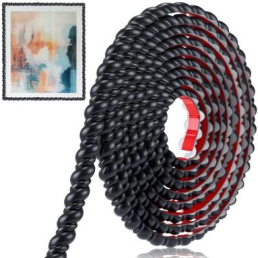 Imagem de Maasechs Acabamento de moldagem flexível para paredes 5 m x 0,59 polegadas, acabamento de parede faça você mesmo pintável para decoração de casa (clássico, preto)