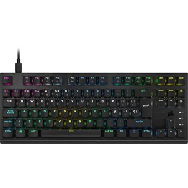 Imagem de Corsair K60 PRO TKL RGB Teclado para jogos mecânico - ótico sem parafusos com cabo - interruptores OPX - tampas de policarbonato - compatível com iCUE - QWERTY ES - PC, Mac, Xbox - preto