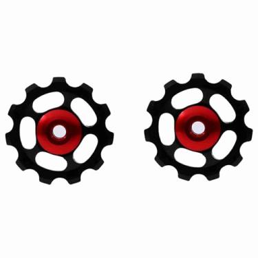 Imagem de Generic Polia de Desviador CNC Leve para Roda de Bicicleta para Mountain Bike 11T Polia Guia para Ciclistas (Preto)