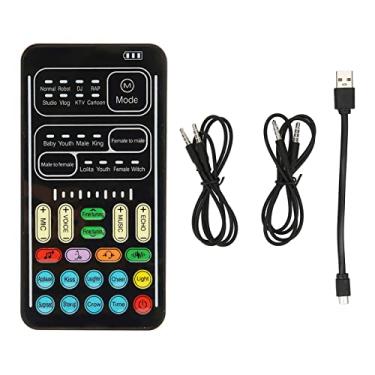 Imagem de ZJchao Trocador de Voz Mini Placa de Som Portátil Multifuncional 8 Efeitos Sonoros 8 Mudanças de Voz Plug Play para Jogos, Bate-, PC, Celular, Tablet (I9 Edição em Inglês)