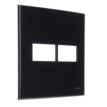 Imagem de Placa p/ 2 modulo Sleek Preto Brilho Brilho 4x4 Margirius