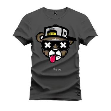 Imagem de Camiseta Premium Nexstar Varias Cores Urso Boné Bolado, Grafite, GG