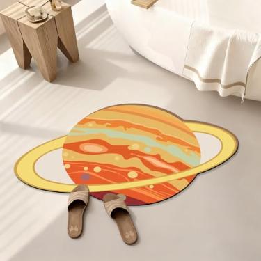 Imagem de Yellow Planet Tapete de Banheiro Infantil Tapetes de Banheiro Engraçados Antiderrapantes Tapetes Decorativos Super Absorventes Lavável na Máquina Secagem Rápida Bahtmat para Banheira, Chuveiro, Quarto