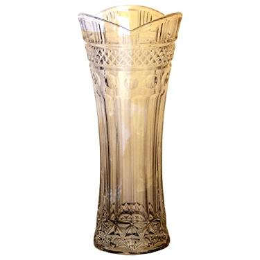 Imagem de VASO FLOREIRO CLASSICA SOLITARIO EM CRISTAL ECOLOGICO D8XA18CM COR AMBAR