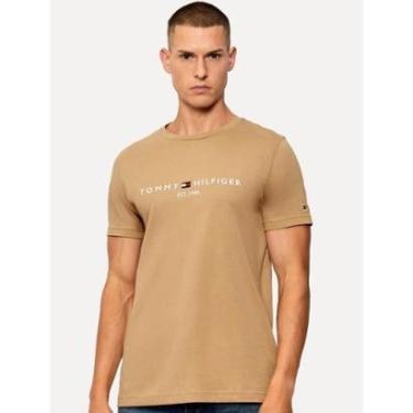 Imagem de Camiseta Tommy Hilfiger Masculina Core Logo Tee Marrom-Masculino