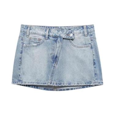 Imagem de Saia Mini De Jeans De Cintura Alta Para Mulheres, Casual E Chic Para P