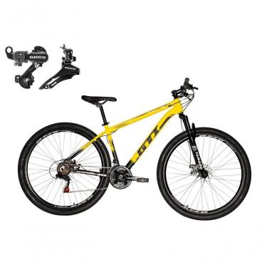 Imagem de Bicicleta Aro 29 Gti Roma Alumínio 21v Câmbios Shimano Freio A Disco - Amarelo-preto Tam.19