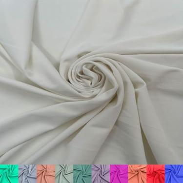 Imagem de Texco Inc 157,5 cm de largura Nylon Spandex tecido opaco por jarda - 185GSM, peso médio, respirável, elasticidade em 4 vias - ideal para atividades e roupas esportivas, ioga e artesanato, off-white 5