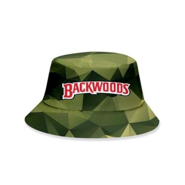 Imagem de Chapéu de sol Bucket Hat Backwoods verde unissex de algodão 59-62 cm -