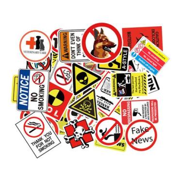 Imagem de Adesivos Warning Anime Cartoon 50 unidades de PVC impermeáveis e à pro