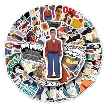 Imagem de Adesivos Friends Anime Cartoon 55 peças de PVC impermeáveis e à prova 