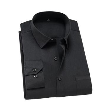 Imagem de Camisa Social Masculina Branca Slim Fit De Manga Longa Antirrugas Com 