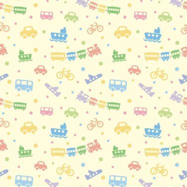 Imagem de Papel De Parede Amarelo Com Brinquedos Infantil Bebe Adesivo