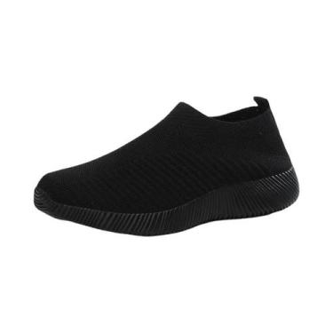 Imagem de Tênis Feminino Rosa Leve E Confortável Slip-On Para Caminhada Tamanhos